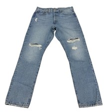 Levis 501 S Skinny Distressed Blue Jean Womens Denim Pants, Size 29x28