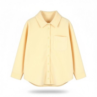 URBAN Iets Frans Women Jacket S Light Yellow Fleece Button-Up Unlined Shirt *