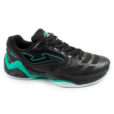 Joma Set Men 2601 Herren Tennisschuhe Padel Schuhe Court Schuhe Schwarz/Türkis