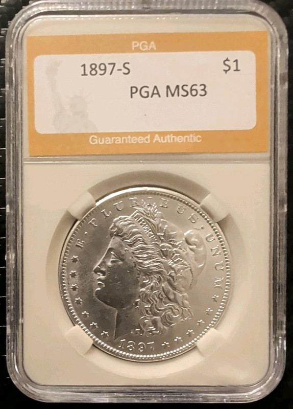 1897 S Morgan Silver Dollar PGA MS63 