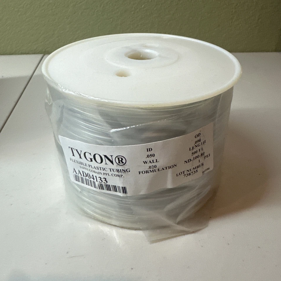 TUBO DE PLÁSTICO FLEXIBLE 500 FT TYGON id .050 pared .020 formulación Od .090�� Foto 2 de 4