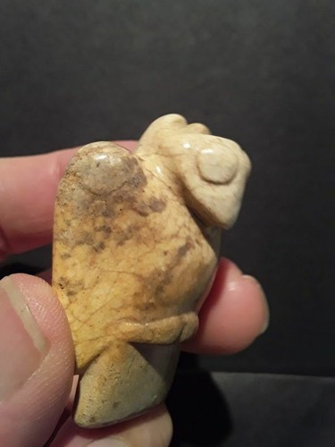 Chinese Hongshan Chicken Jade Bone Owl Pendant - Picture 9 of 12