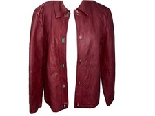 Dialogue Vintage Faux Leather Quilted Red Jacket