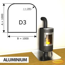 Kamin Bodenplatte Funkenschutz Kaminplatte Aluminium Ofen Platte Ofenblech - D3