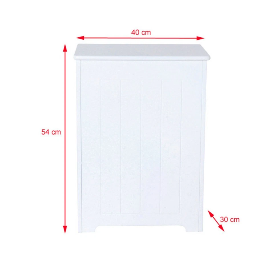 **CLEARANCE** Pendeen White Wooden Laundry Cabinet 54 x 40 x 30 (RRP £85.99) - Image 2 of 4