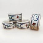 Mikasa Porcelain Napkin Rings Annette Set 4 New in Box White Red Blue Floral
