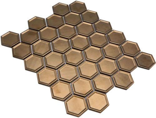 HEXAGON BRONZE HONEYCOMBWand Boden Außen Wohnraum Küche Dusche Schwimm 14-09BR_b - Picture 2 of 7