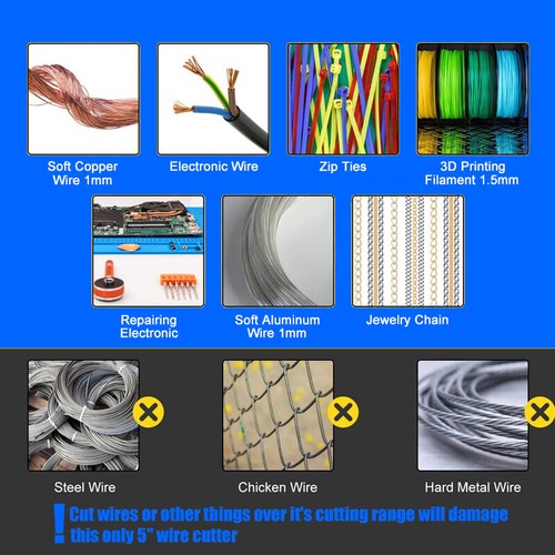 5/10Pcs Flush Side Cutter Precision Shear Wire Snips Pliers Tool Mini Cutters - Picture 5 of 11