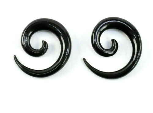 4 Gauge Black Horn Spiral Stretchers Tapers Ear Expanders Gauges - Picture 3 of 3