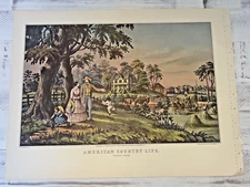 Currier and Ives Print 1952 American Country Life 16x11 Reprint
