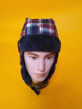 Obermeyer kids hat cap earflaps winter adjustable checkered sz L- XL super rare