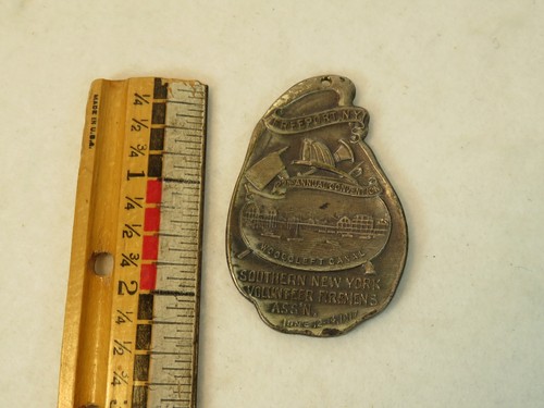 Freeport LI NY Volunteer Firemens Ass’n June 1917 22nd Convention Fob Medal - Picture 6 of 7