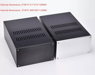 Power Amplifier Chassis DIY Full Aluminum Case DAC AMP Shell Size 215*120*311MM