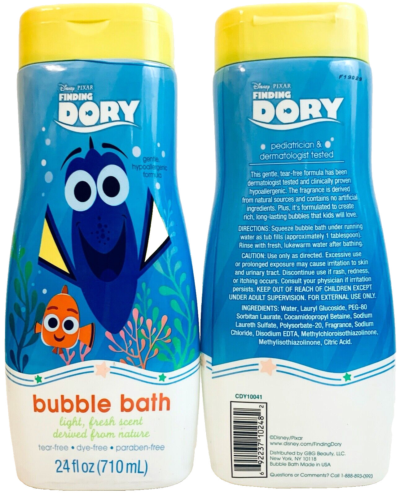 Disney Pixar Finding Dory Fresh Scent Gentle Formula Bubble 