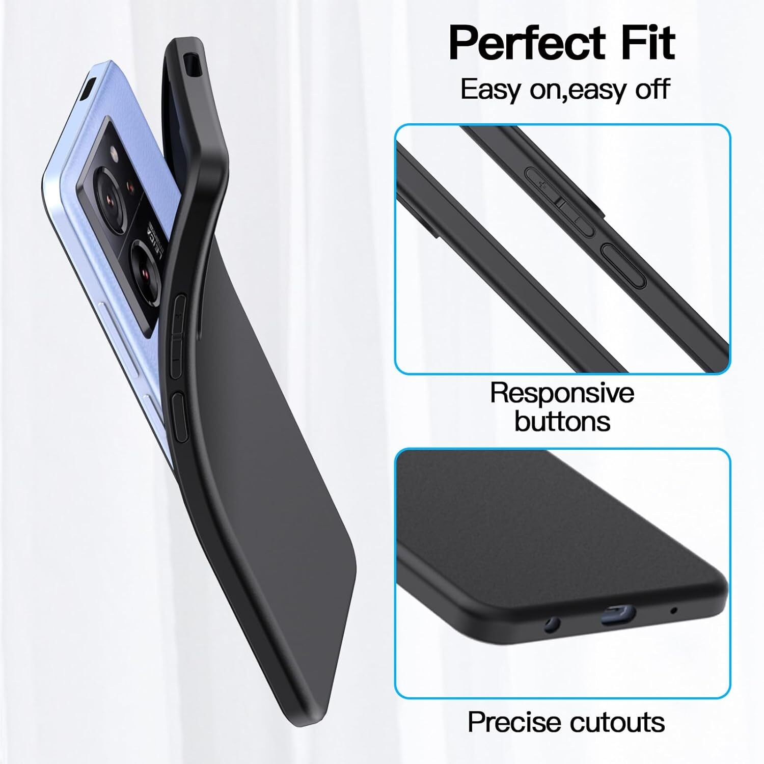 For Xiaomi 13T / 13T Pro Case, Slim Silicone Gel Phone Cover Black eBay
