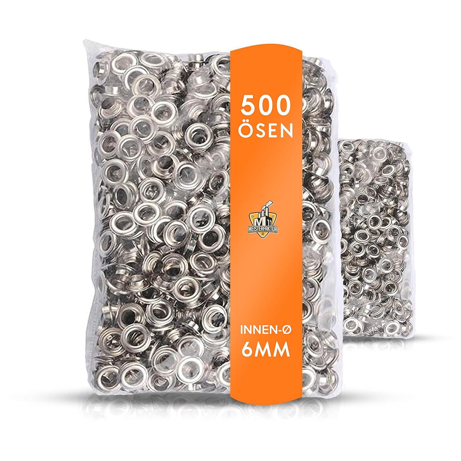 500 Occhielli – Adatto per Pinze per Occhielli  – Ideale per Tessuti, Tele, Tend - 4