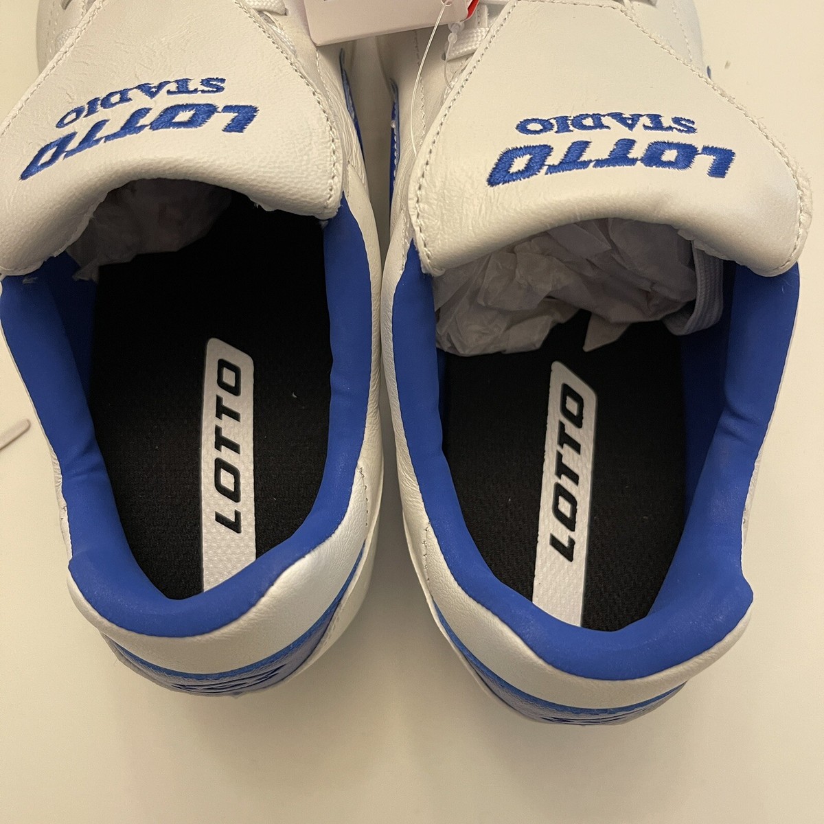 Lotto Stadio 200 III FG - Soccer Football Cleats -White Blue US