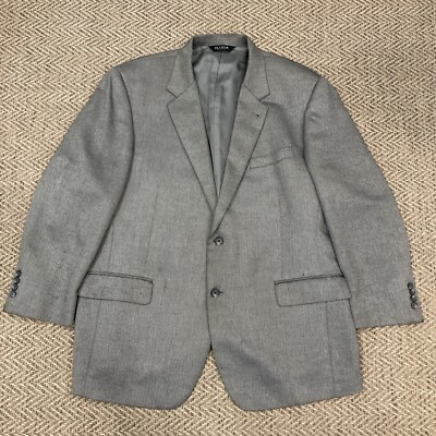 Jos. A. Bank Mens Sport Coat Gray Herringbone Silk Camel Hair Jacket 46R