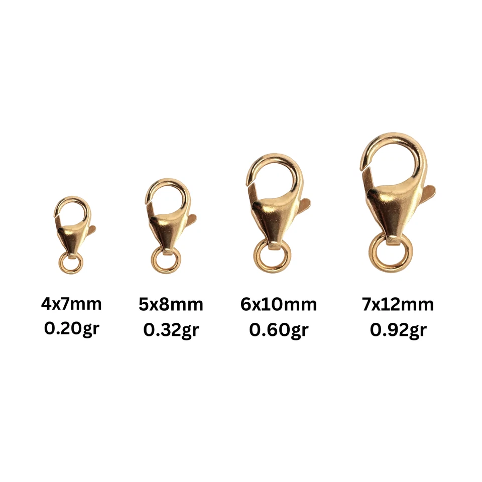 Hallazgo en forma de pera con bloqueo de langosta de oro amarillo de 14 quilates - Collar de cadena de pulsera Foto 3 de 3