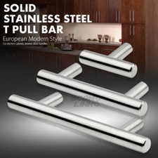 Stainless Steel T bar Modern Kitchen Cabinet Door Handles Drawer Pulls Knobs