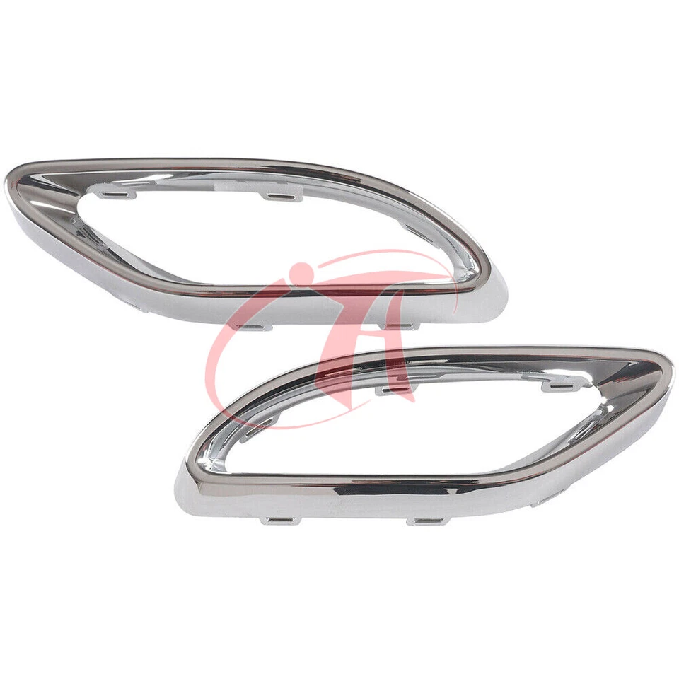 🔥 2PCS Chrome Rear Bumper Exhaust Pipe Trim Cover For Mercedes A B C E GLC  - Изображение 3 из 4
