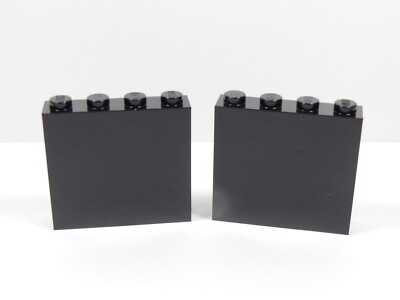 LEGO 2 Black 1x4x3 Wall Bricks R11