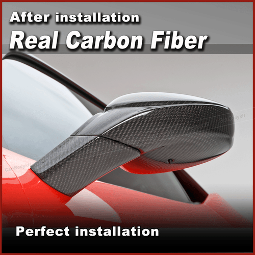 For Ferrari 458 Italia 2011-2016 Dry Carbon Fiber Side Mirror Cover Caps Replace - Picture 5 of 11