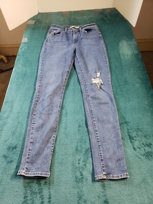 Levis 721 Jeans Sz 28 Womens Blue Pants Ladies Stretch High Rise Denim  Skinny