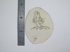 vtg 1960s 70s Tattoo Flash acetate stencil Toadstool Mushroom SHR1