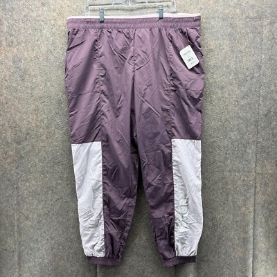 Reebok Pants Men 2XL Purple Focus Track Vintage Violet Nylon Sweat