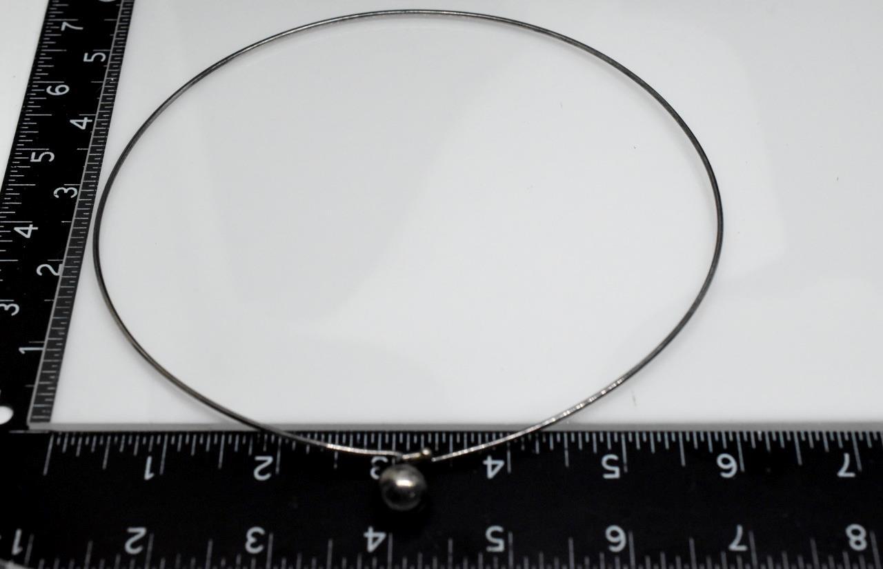 Vtg Sterling Silver 925 Solid Wire Ball Bead Torq… - image 2