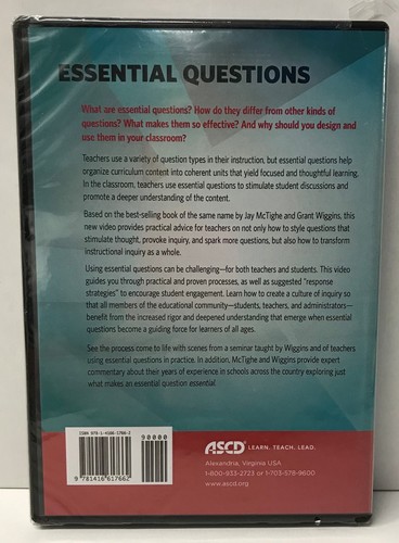 Essential Questions DVD Jay McTighe, Grant Wiggins - Brain Thinking Skills NEW - Picture 3 of 3