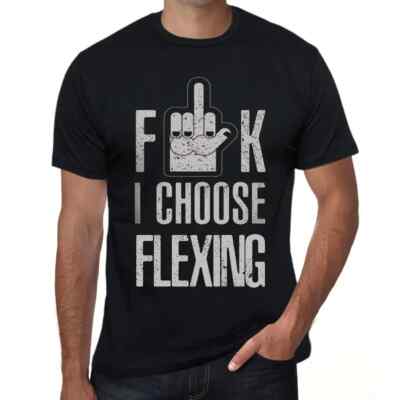 ULTRABASIC Herren T-Shirt F**k Je Choisis La Flexion F**k I Choose Flexing