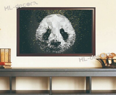 UNFRAMED Abstract Panda Creative High Quality Canvas Print Poster Art ...