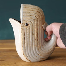 Ceramic Whale Jug with Handle Kitchen Crockery Table Decorative Fish Shaped Jug