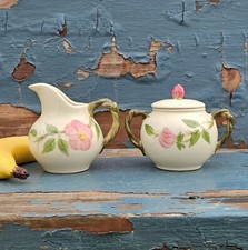 Vintage Franciscan Desert Rose Earthenware Sugar and Creamer Set