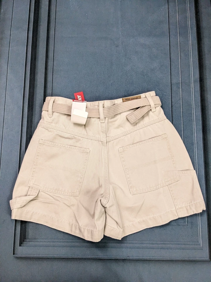 Pantalones Cortos Vintage Y2k UNIONBAY Caqui Pantalones Cortos con Cinturón Etiquetas Sin Usar Talla 0 XS Foto 2 de 4