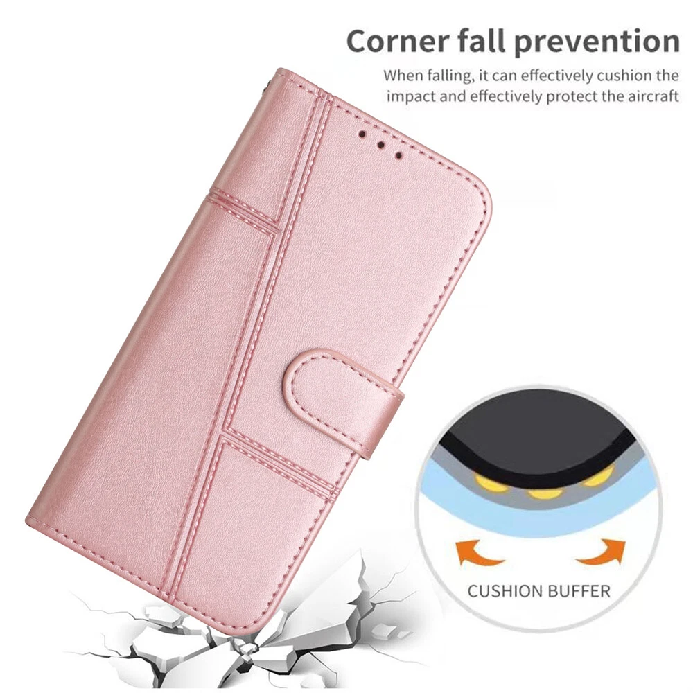 Premium Leather Flip Wallet Shockproof Case for iPhone 15 Pro Max 14 13 XR 7 with Full Protection