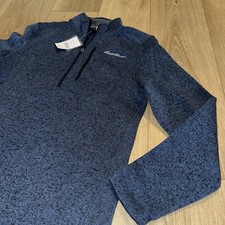 New EDDIE BAUER Radiator Fleece 1/4 Zip Pullover Blue Mens Small NEW