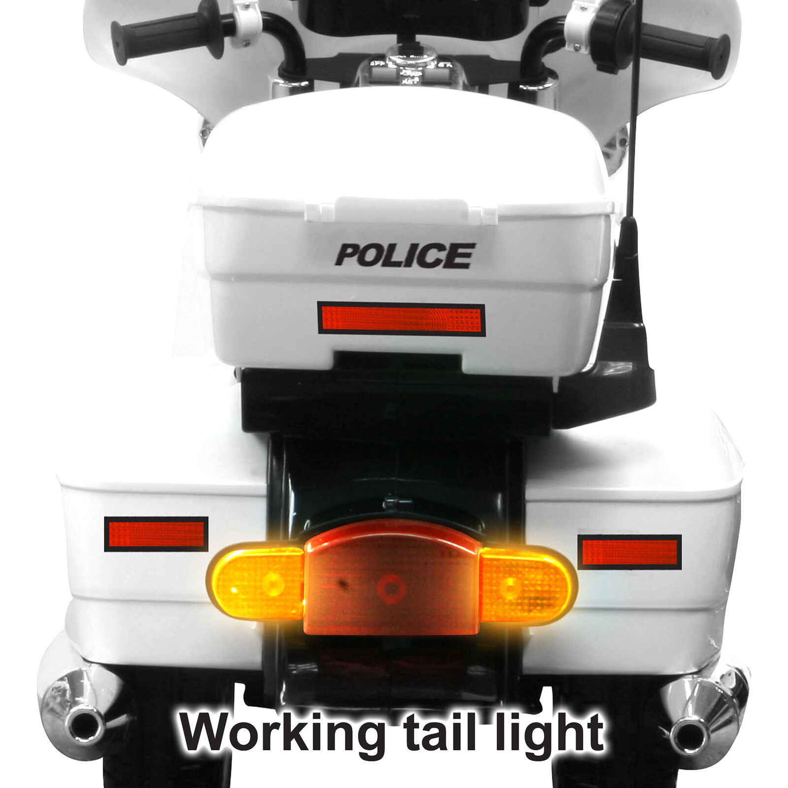 kid motorz police motorcycle sport quad 12 volt ride on