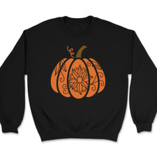 Pumpkin Sweatshirt Halloween Fall Thanksgiving Pattern Holiday Gift