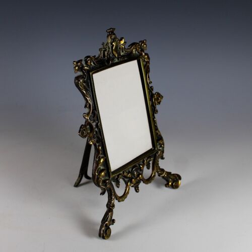 Antique French Gilt Bronze Photo Frame w Easel - Picture 4 of 7