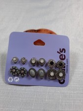 Claire's Cabchon Monochrome Stud Earrings 6 Pair Set Costume Jewellery CL9065