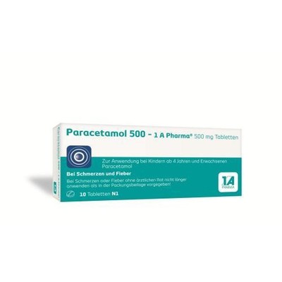 Paracetamol 500-1a Pharma Tabletten 10 St PZN 2481570