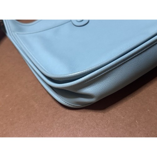 Hermes Evelyne III PM Taurillon Blue Clemence Leather Crossbody W Dust bags Box - Picture 4 of 10