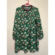 Old Navy Green Floral Pin-Tuck Swing Dress Long Sleeve S/820519-01 Large