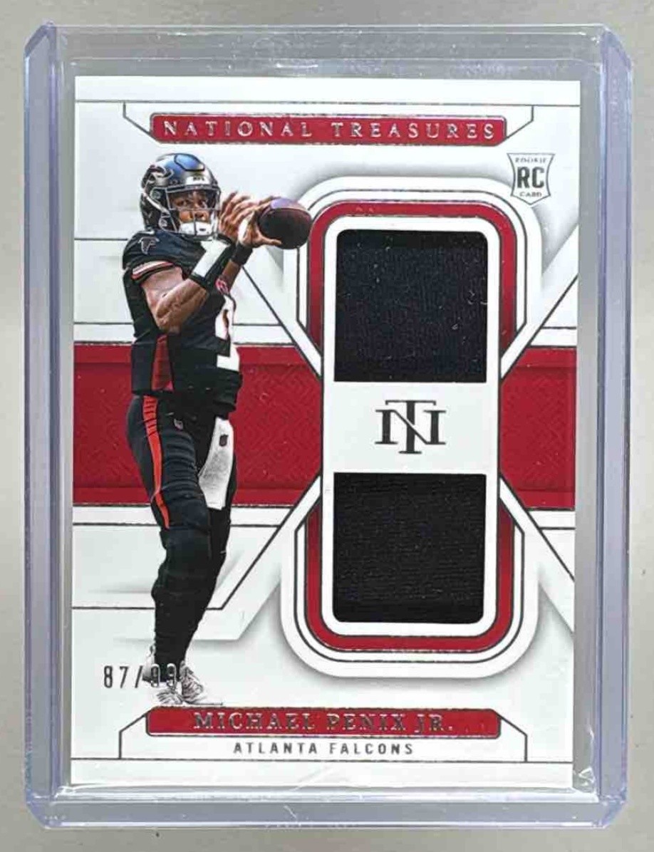 Michael Penix Jr 2024 National Treasures #RDM-MPJ Rookie Dual Patch RC /99