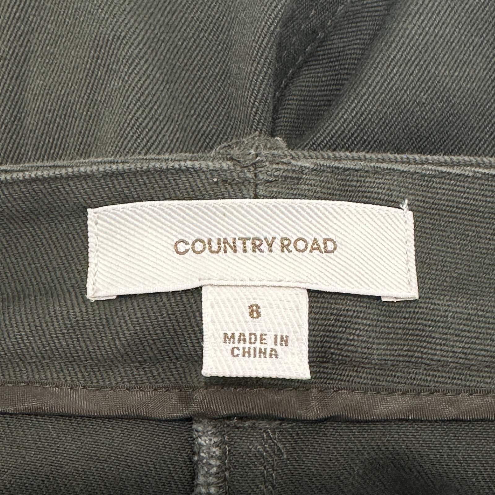 Country Road Skinny Pants Women AU 8 (30x30) Green Ankle Zip Stretch Mid Rise image 3
