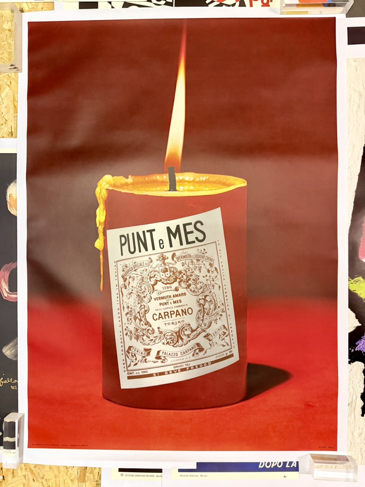 Armando Testa “Candela Punt & Mes” Manifesto Vintage