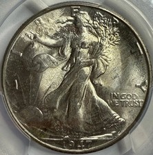 1947 D Walking Liberty mezzo dollaro PCGS MS64 moneta esatta fotografata